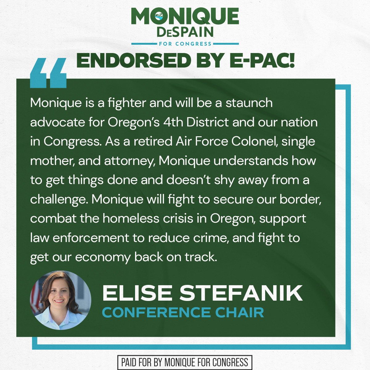 Elise Stefanik endorses Monique DeSpain Elise Stefanik endorses Monique DeSpain