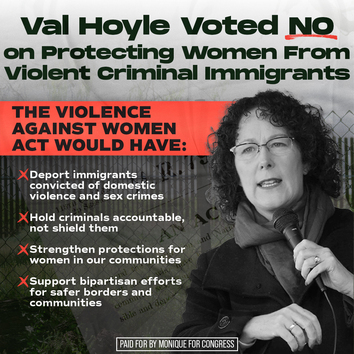 Val Hoyle Protects Violent Criminal Immigrants over Women